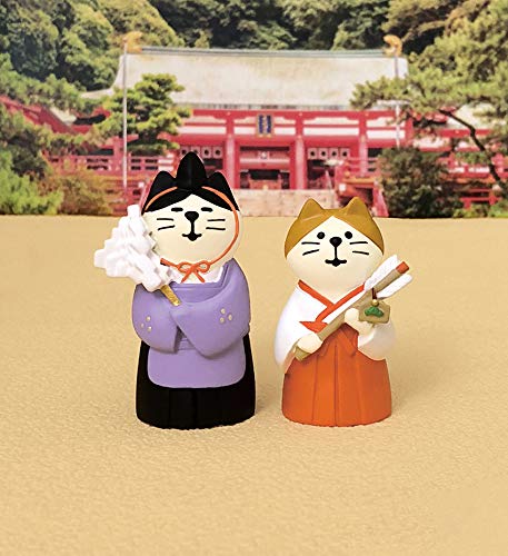 Amazon.co.jp: デコレ コンコンブル concombre 巫女猫 3×2.4×H5cm ZCB